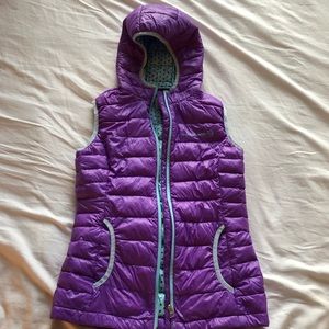 Purple Vest with Polka Dot Lining and Hood